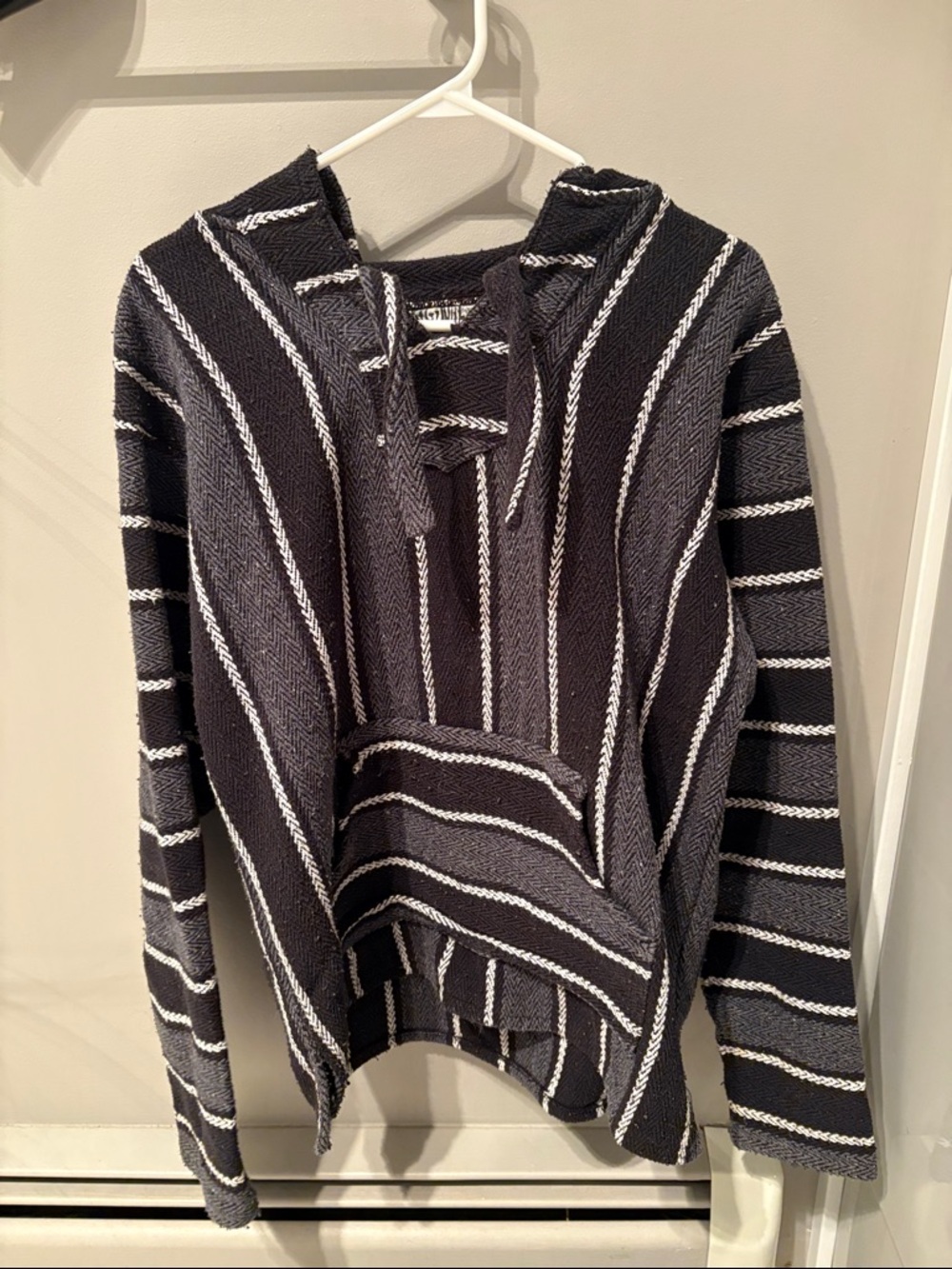 Sendra Black and White Striped Baja Hoodie